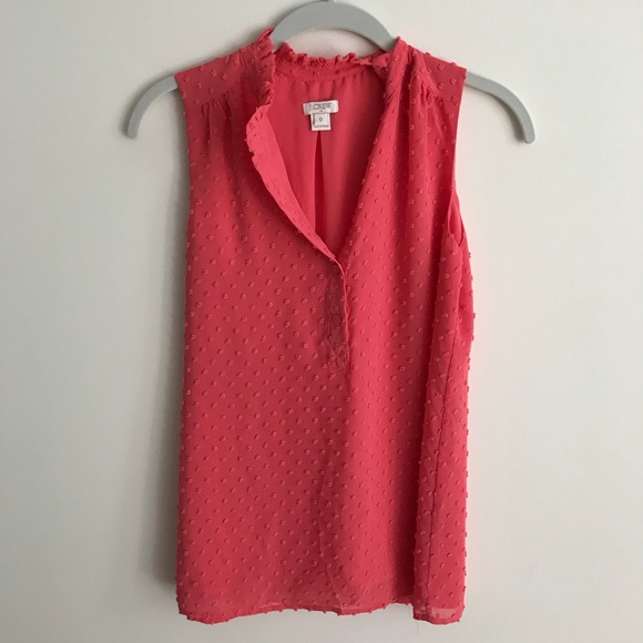 J. Crew Tops - J. Crew pink dotted top